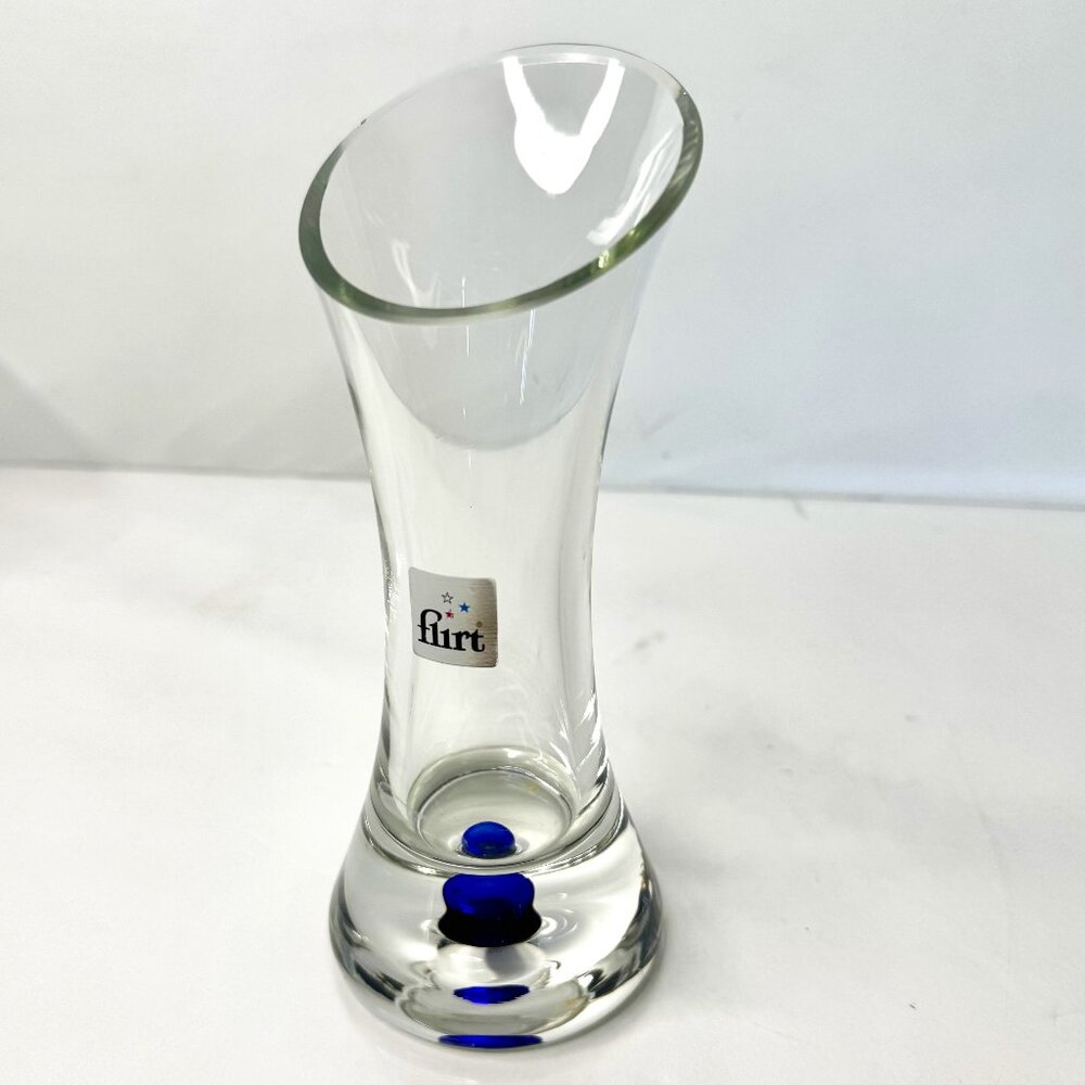 Vintage Flirt by R&B Glass and Cobalt Blue Accent Bud Vase